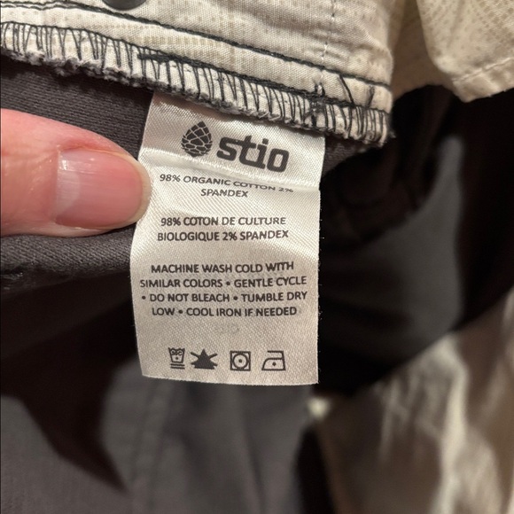 STIO 4R Raven Charcoal Rivet Cord Corduroy Organic Pants Stretch - Picture 7 of 8